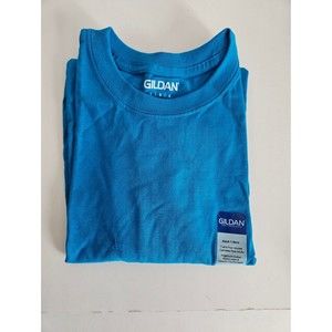 New Bulk Lot 6 Sapphire GILDAN Short Sleeve T-Shirts (3) Medium (3) Large